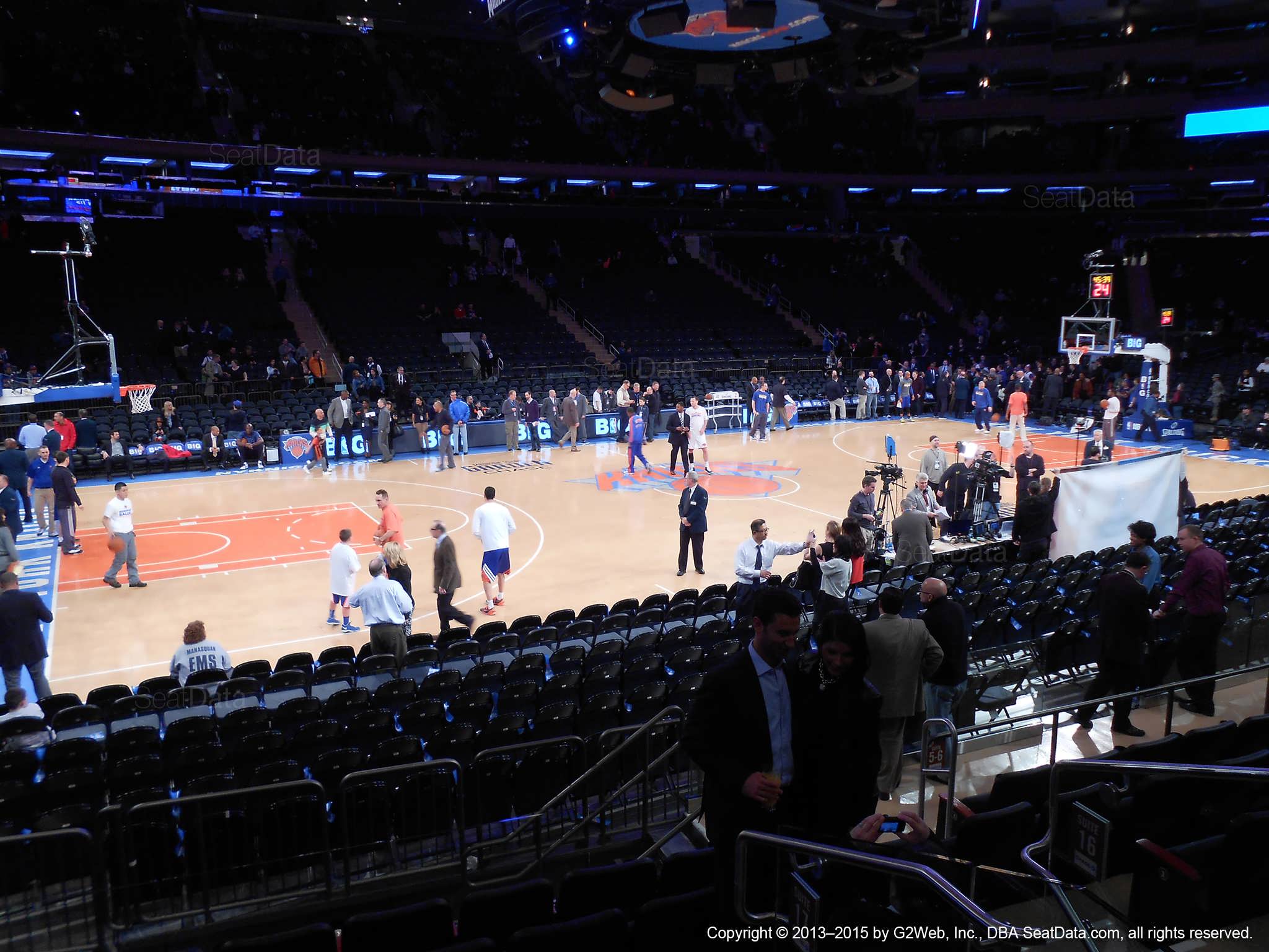 Seat view from section 10 at Madison Square Garden, home of the New York Knicks.