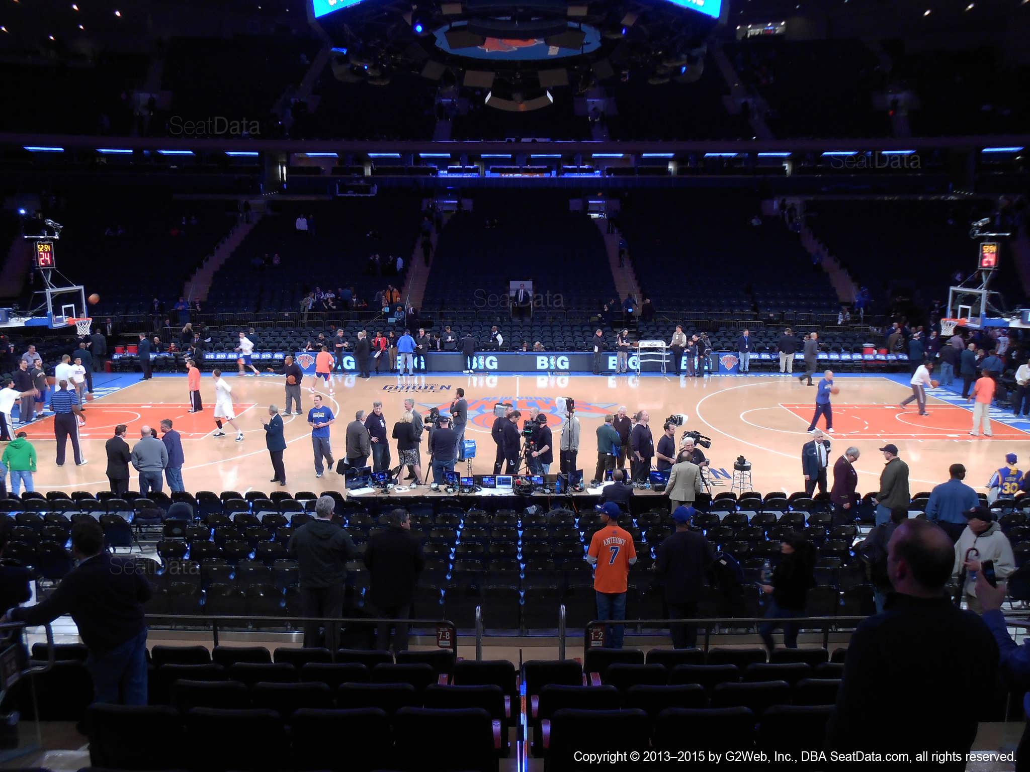 Seat view from section 117 at Madison Square Garden, home of the New York Knicks.