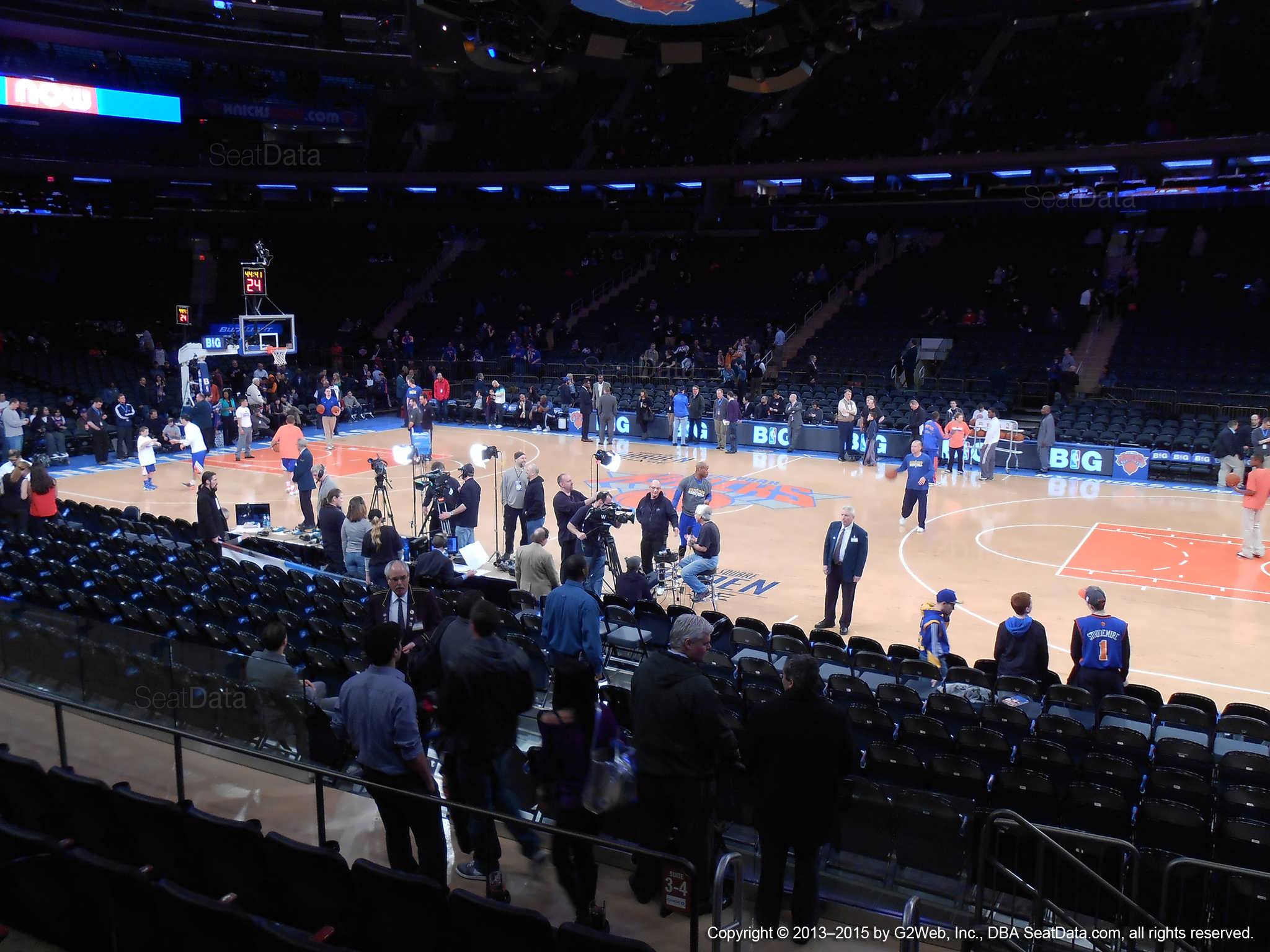 Seat view from section 12 at Madison Square Garden, home of the New York Knicks.