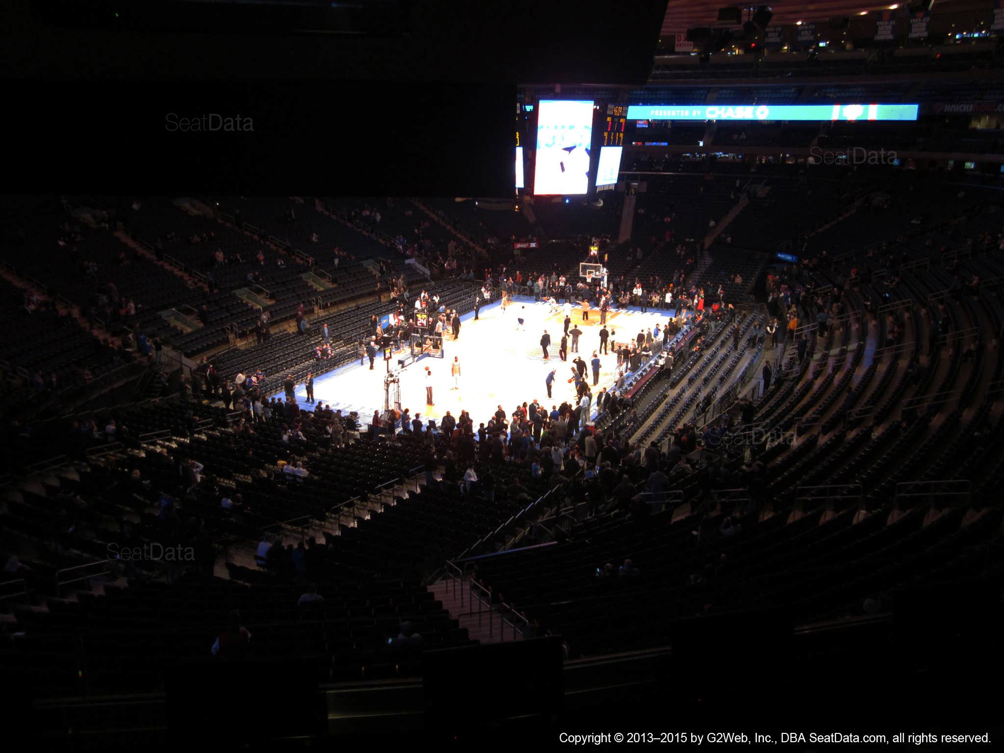 Seat view from section 206 at Madison Square Garden, home of the New York Knicks.