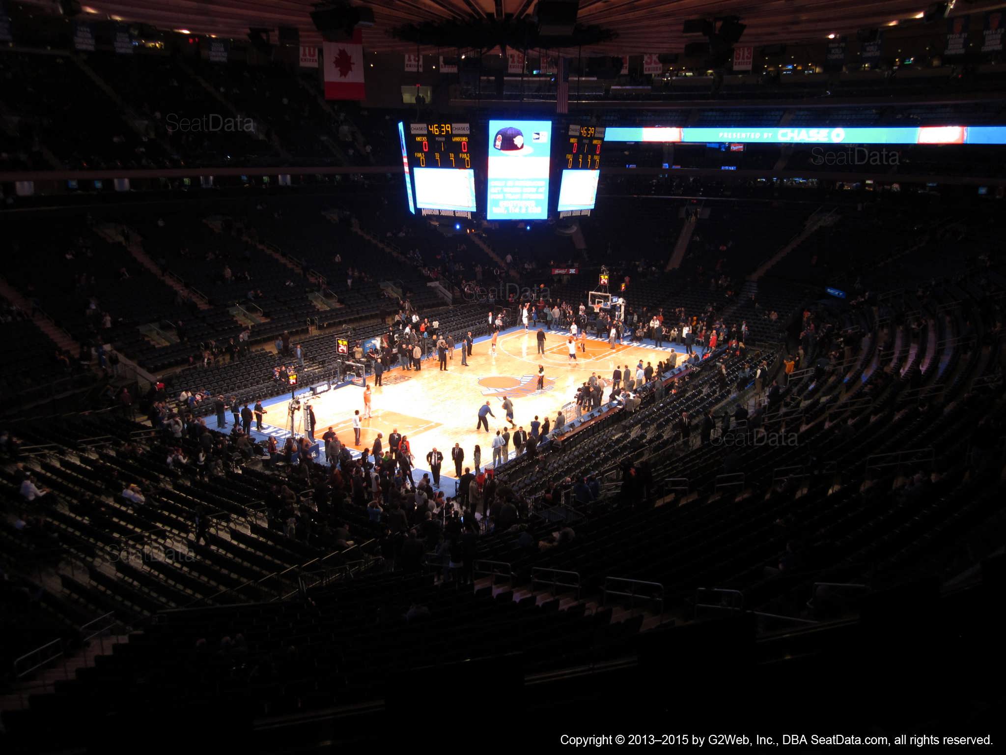Seat view from section 207 at Madison Square Garden, home of the New York Knicks.