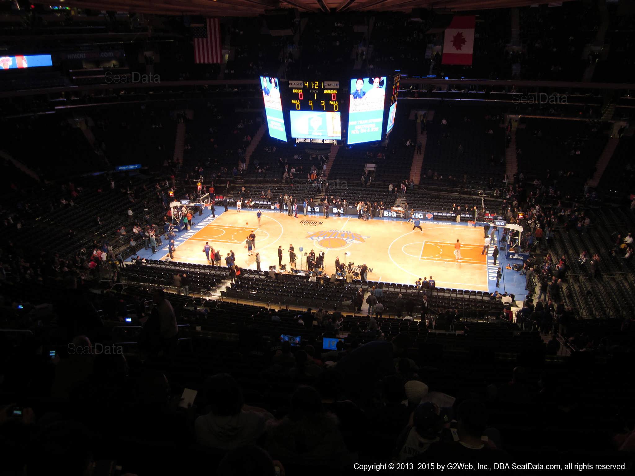 Seat view from section 225 at Madison Square Garden, home of the New York Knicks.