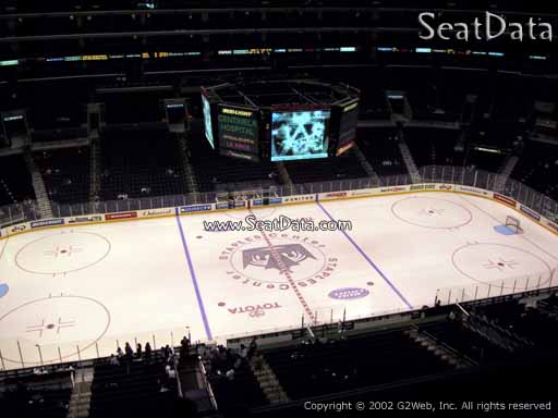 Seat view from section 302 at the Staples Center, home of the Los Angeles Kings
