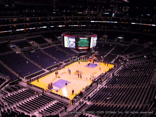 Seat view from section 306 at the Staples Center, home of the Los Angeles Lakers