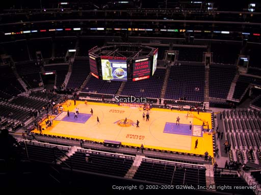 Seat view from section 317 at the Staples Center, home of the Los Angeles Lakers