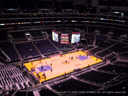 Seat view from section 321 at the Staples Center, home of the Los Angeles Lakers
