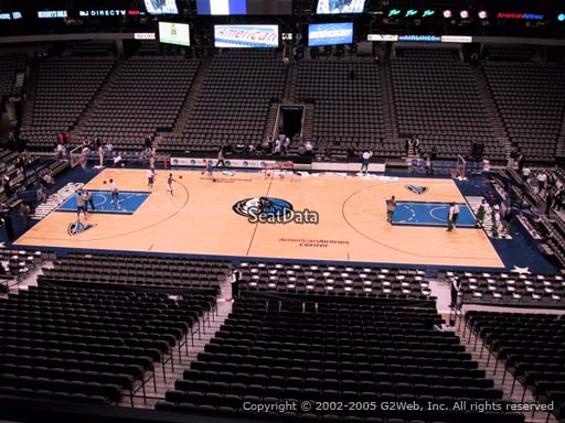 Seat view from section 209 at the American Airlines Center, home of the Dallas Mavericks