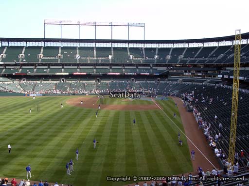 Seat view from section 278 at Oriole Park at Camden Yards, home of the Baltimore Orioles