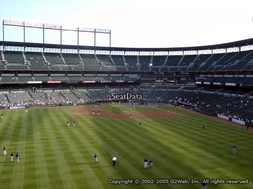 Seat view from section 286 at Oriole Park at Camden Yards, home of the Baltimore Orioles