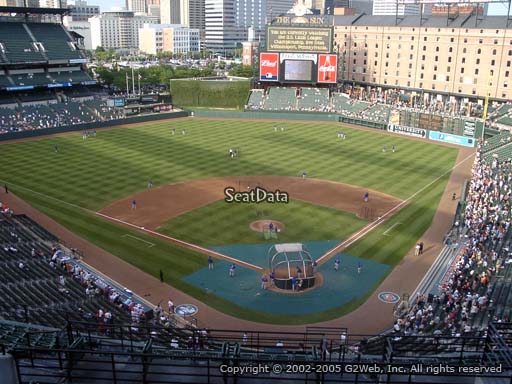 Seat view from section 340 at Oriole Park at Camden Yards, home of the Baltimore Orioles