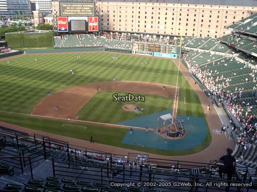 Seat view from section 346 at Oriole Park at Camden Yards, home of the Baltimore Orioles