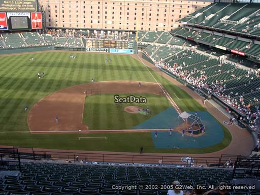 Seat view from section 352 at Oriole Park at Camden Yards, home of the Baltimore Orioles