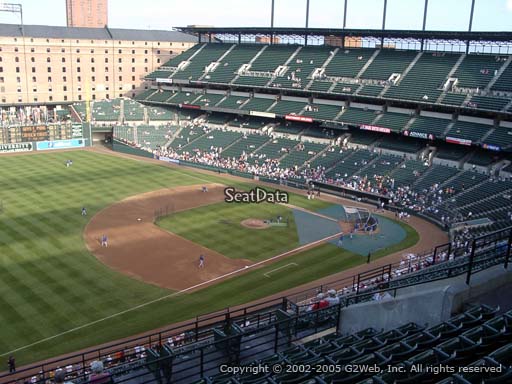 Seat view from section 362 at Oriole Park at Camden Yards, home of the Baltimore Orioles