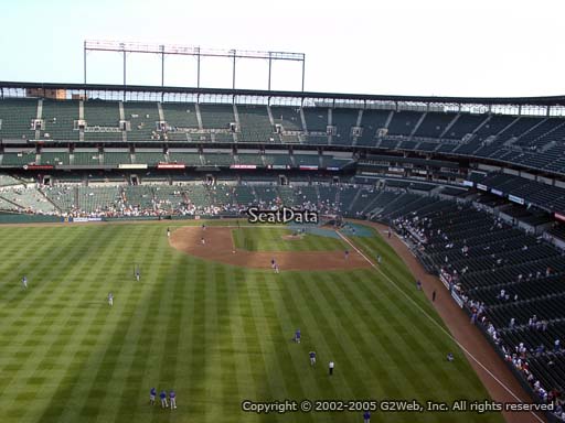 Seat view from section 384 at Oriole Park at Camden Yards, home of the Baltimore Orioles