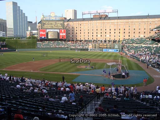 Seat view from section 49 at Oriole Park at Camden Yards, home of the Baltimore Orioles