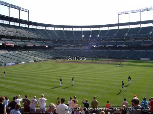 Seat view from section 92 at Oriole Park at Camden Yards, home of the Baltimore Orioles
