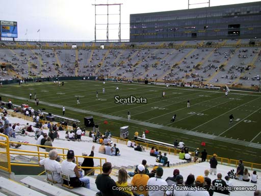 Seat view from section 111 at Lambeau Field, home of the Green Bay Packers