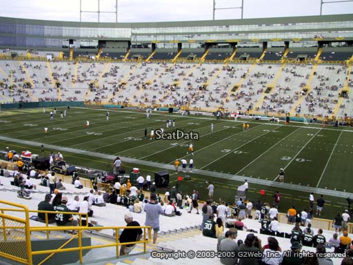 Seat view from section 126 at Lambeau Field, home of the Green Bay Packers