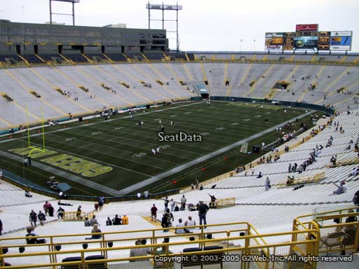 Seat view from section 310 at Lambeau Field, home of the Green Bay Packers