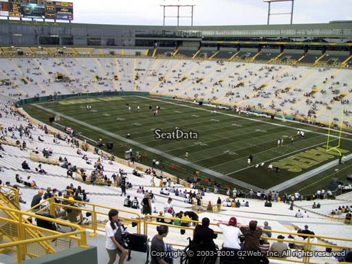 Seat view from section 340 at Lambeau Field, home of the Green Bay Packers