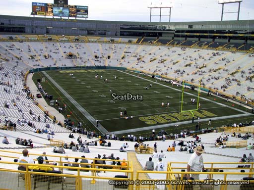 Seat view from section 346 at Lambeau Field, home of the Green Bay Packers