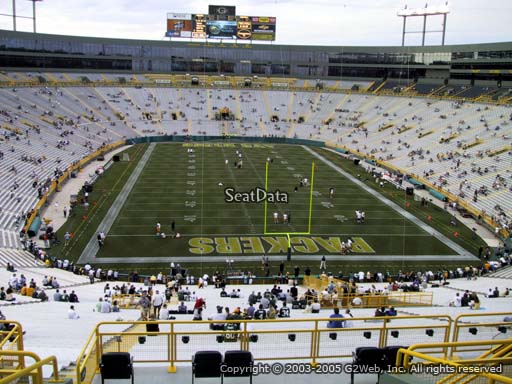 Seat view from section 352 at Lambeau Field, home of the Green Bay Packers