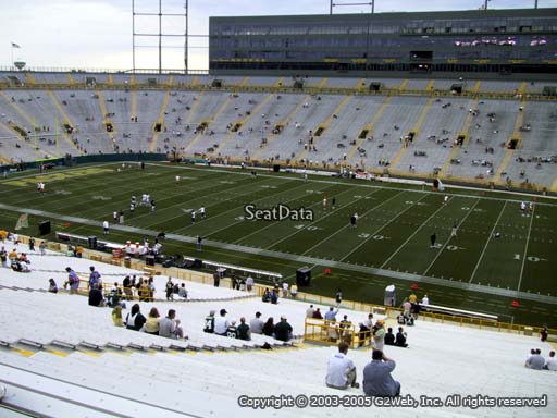 Seat view from section 413 at Lambeau Field, home of the Green Bay Packers