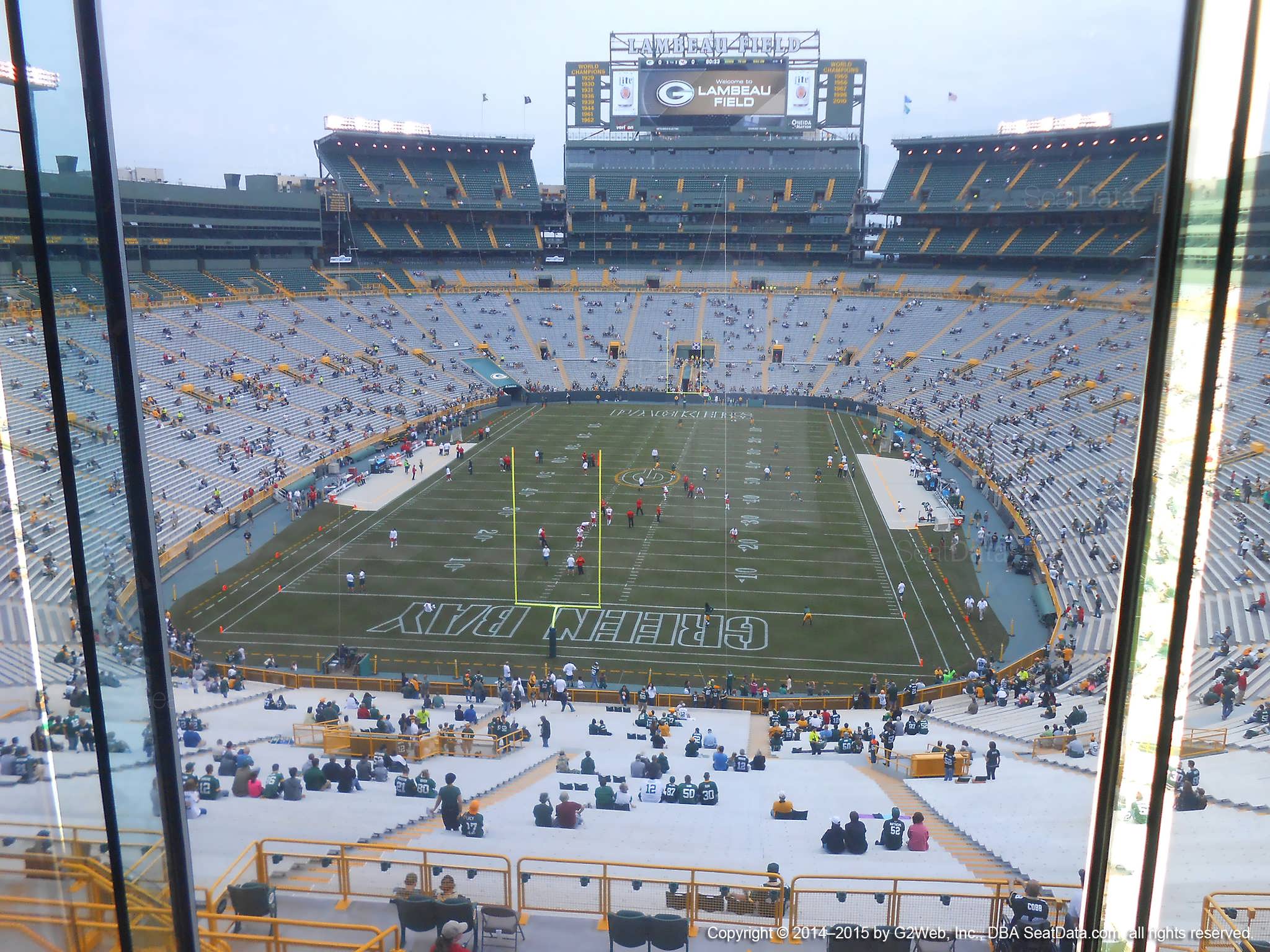 Seat view from section 480 at Lambeau Field, home of the Green Bay Packers