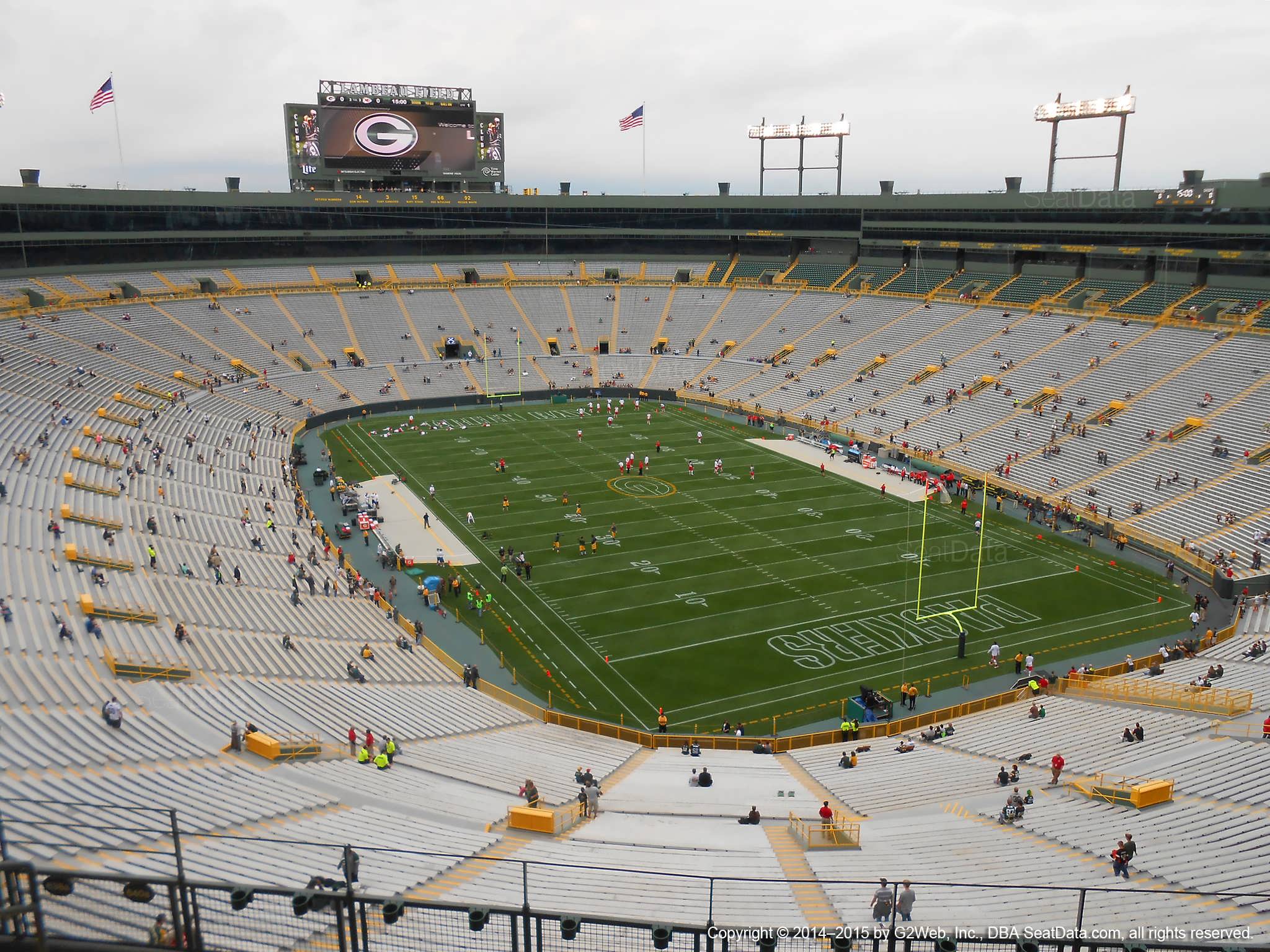 Seat view from section 640S at Lambeau Field, home of the Green Bay Packers