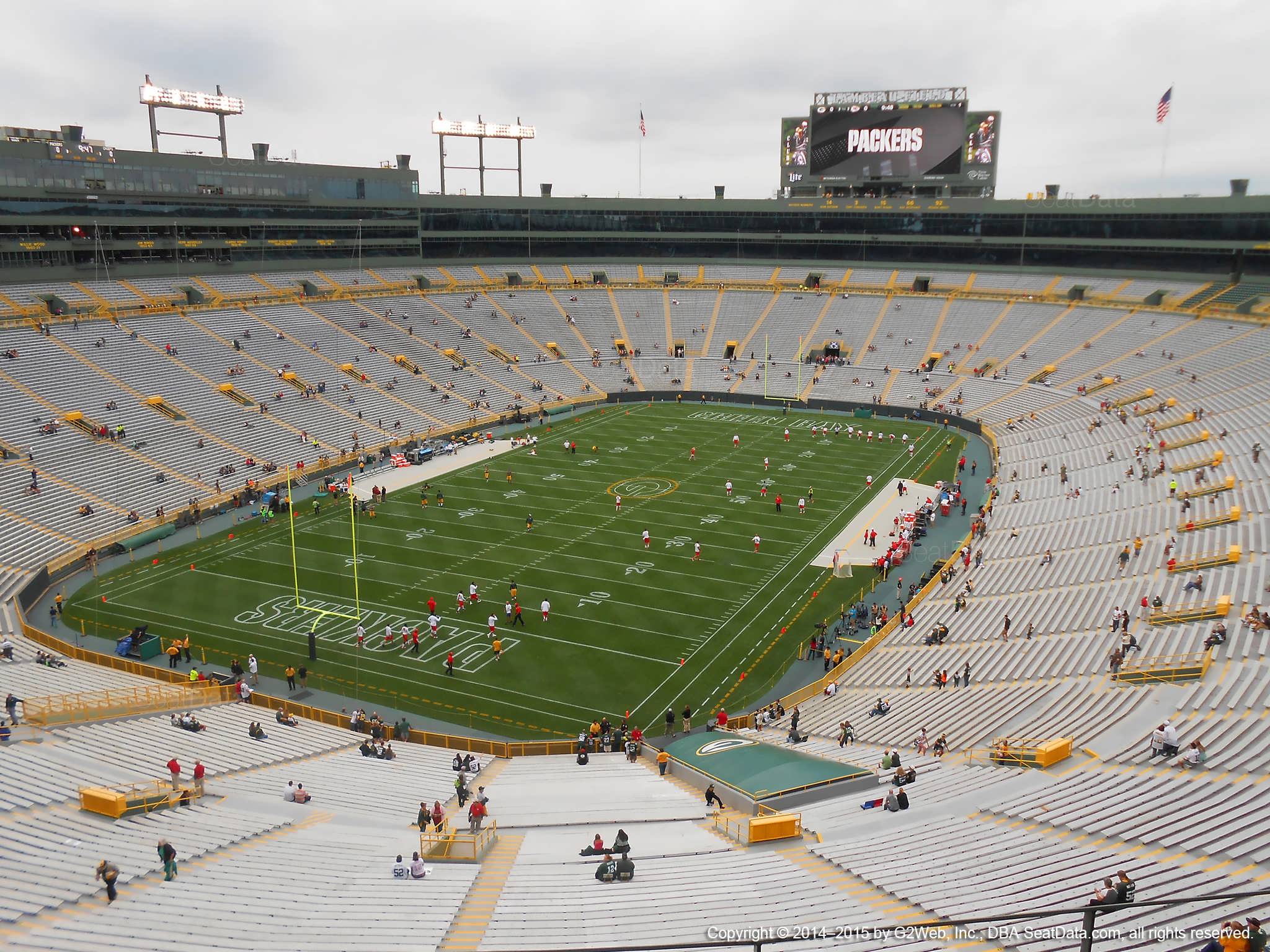 Seat view from section 641S at Lambeau Field, home of the Green Bay Packers
