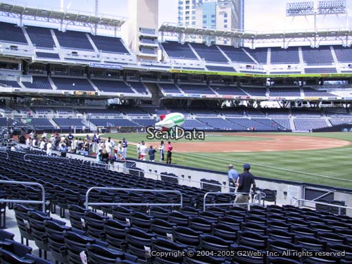 Seat view from section 117 at Petco Park, home of the San Diego Padres