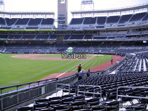 Seat view from section 124 at Petco Park, home of the San Diego Padres