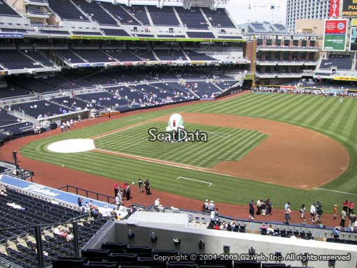 Seat view from section 211 at Petco Park, home of the San Diego Padres