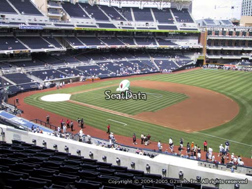 Seat view from section 213 at Petco Park, home of the San Diego Padres