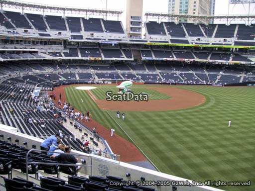Seat view from section 223 at Petco Park, home of the San Diego Padres