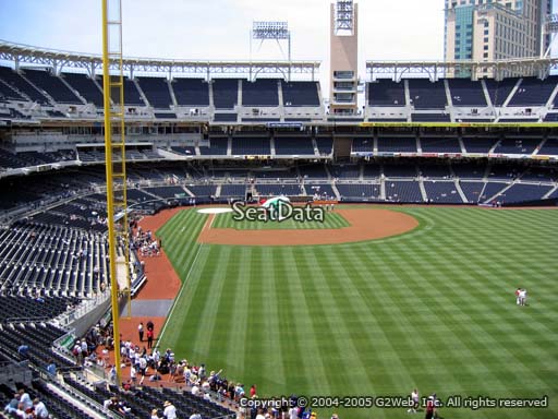 Seat view from section 227 at Petco Park, home of the San Diego Padres