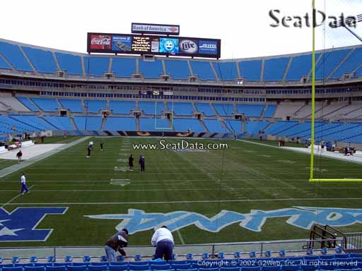 Seat view from section 102 at Bank of America Stadium, home of the Carolina Panthers