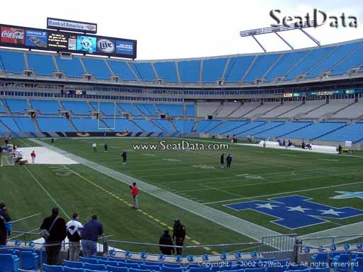 Seat view from section 105 at Bank of America Stadium, home of the Carolina Panthers