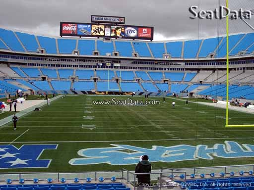 Seat view from section 122 at Bank of America Stadium, home of the Carolina Panthers