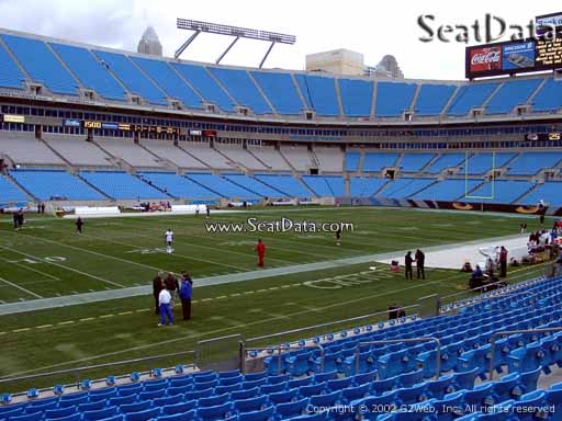 Seat view from section 136 at Bank of America Stadium, home of the Carolina Panthers