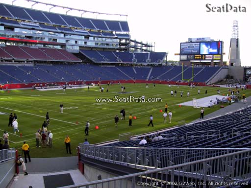 Seat view from section 116 at Gillette Stadium, home of the New England Patriots