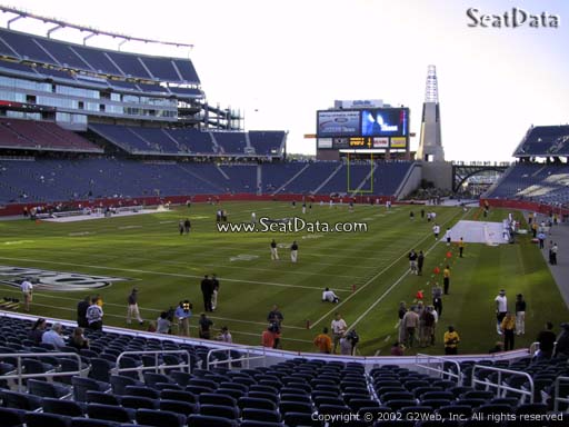 Seat view from section 118 at Gillette Stadium, home of the New England Patriots
