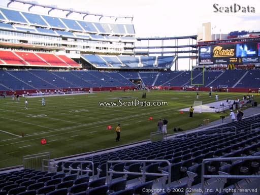 Seat view from section 137 at Gillette Stadium, home of the New England Patriots