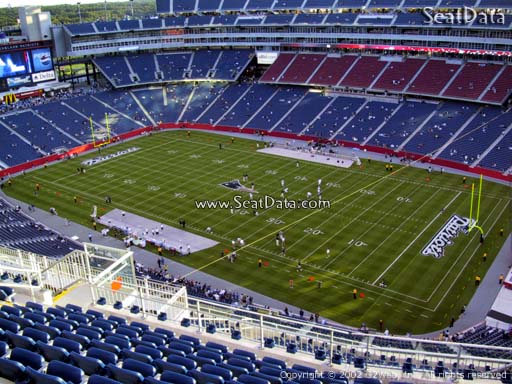Seat view from section 304 at Gillette Stadium, home of the New England Patriots