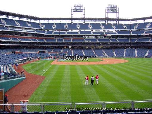 Seat view from section 106 at Citizens Bank Park, home of the Philadelphia Phillies
