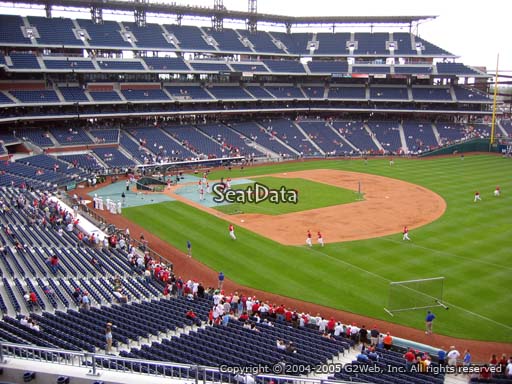 Seat view from section 209 at Citizens Bank Park, home of the Philadelphia Phillies