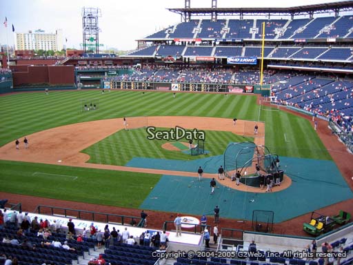 Seat view from section 227 at Citizens Bank Park, home of the Philadelphia Phillies