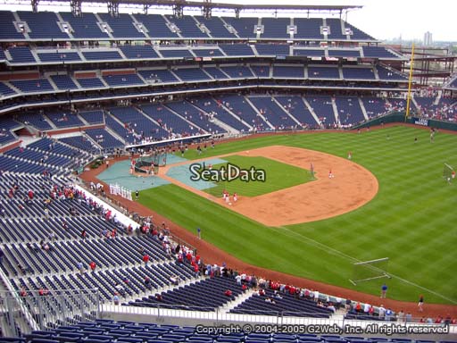 Seat view from section 310 at Citizens Bank Park, home of the Philadelphia Phillies