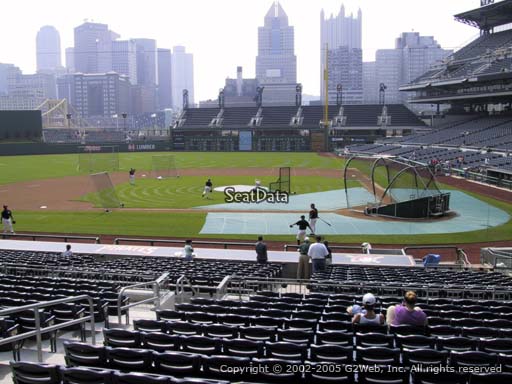 Seat view from section 120 at PNC Park, home of the Pittsburgh Pirates