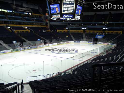 Seat view from section 104 at Bridgestone Arena, home of the Nashville Predators
